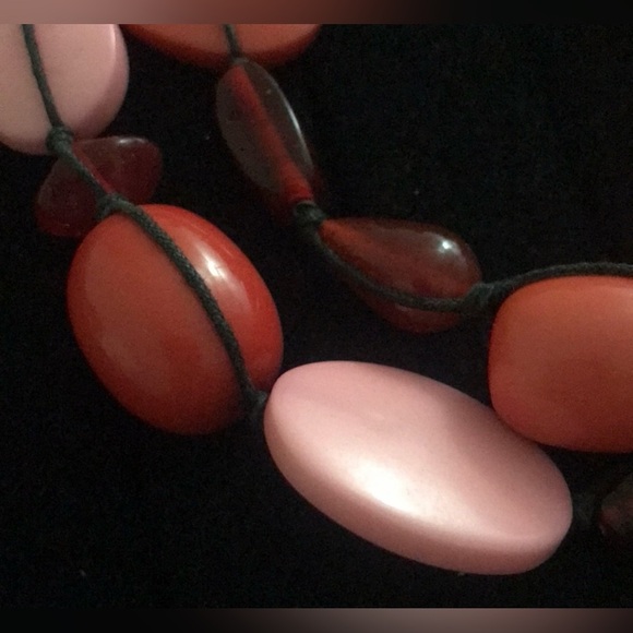 Red and Pink Layered Bead Necklace - Picture 3 of 4